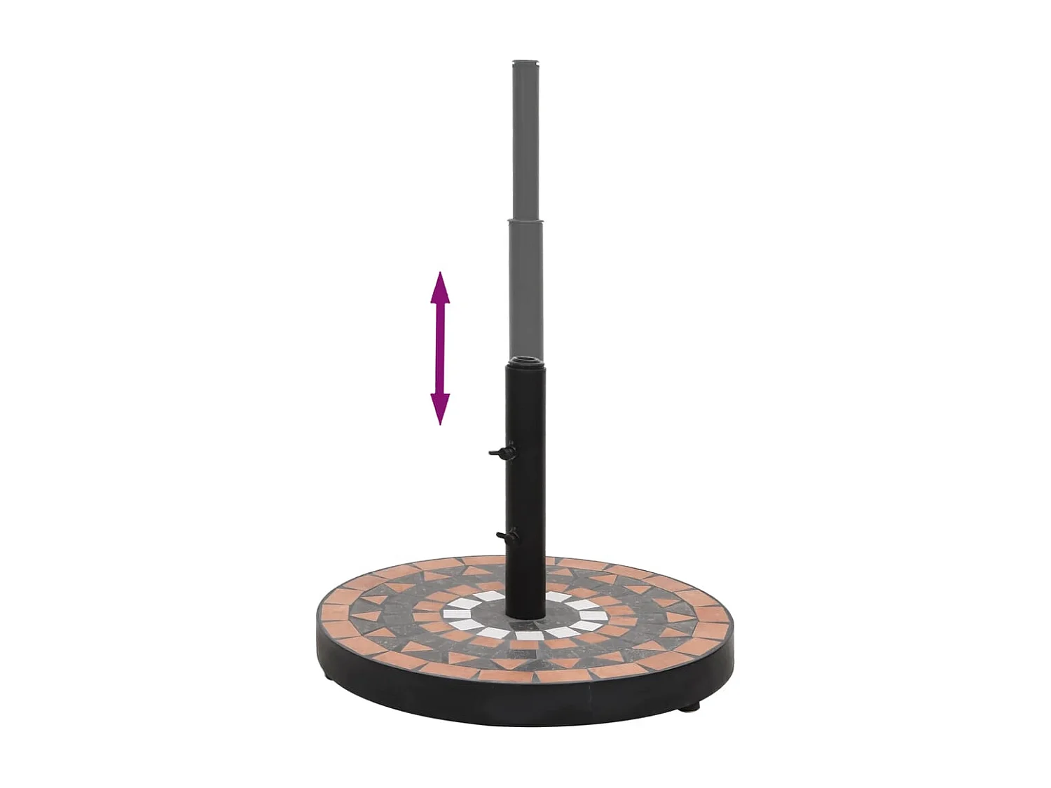 Zoey  Parasolvoet rond 12 kg terracotta wit