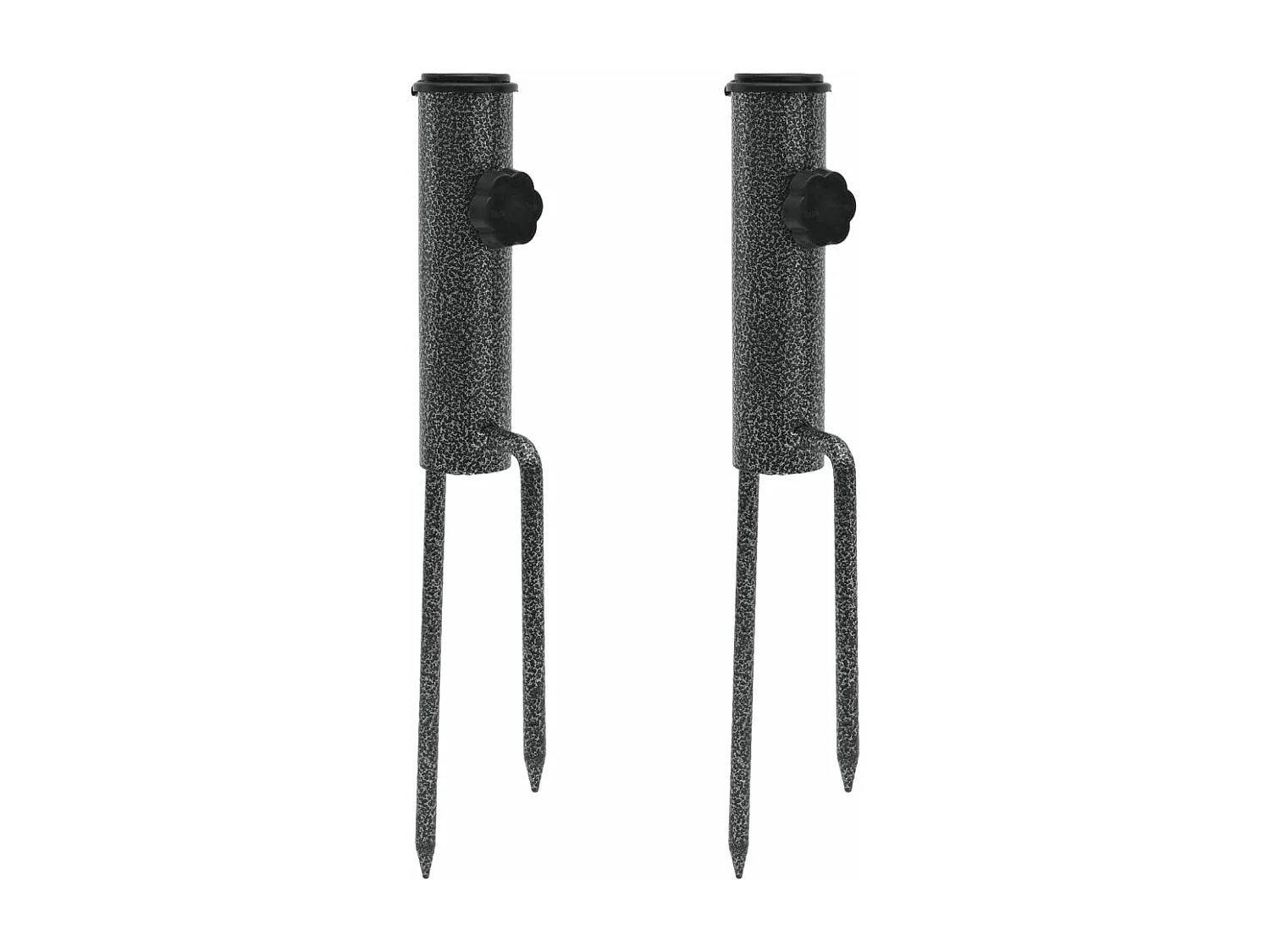 Garden Furniture -  Supporti Ombrellone con Picchetti 2pz 9x35cm Acciaio Zincato