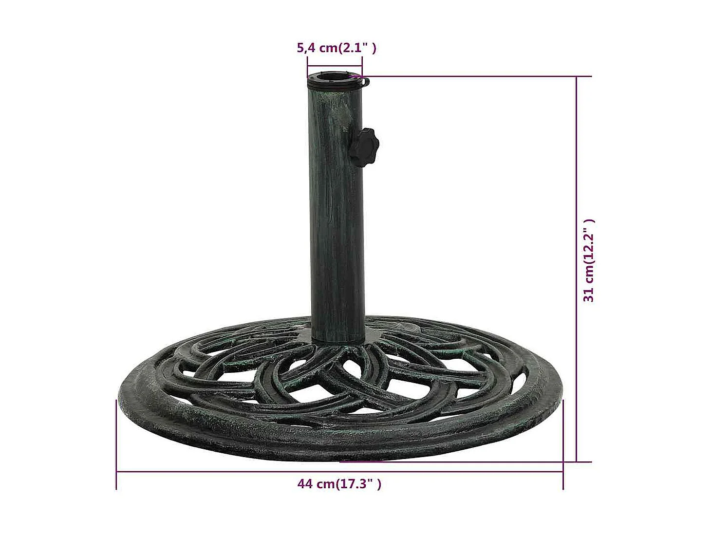 Belfort  Parasolvoet 44x44x31 cm gietijzer groen