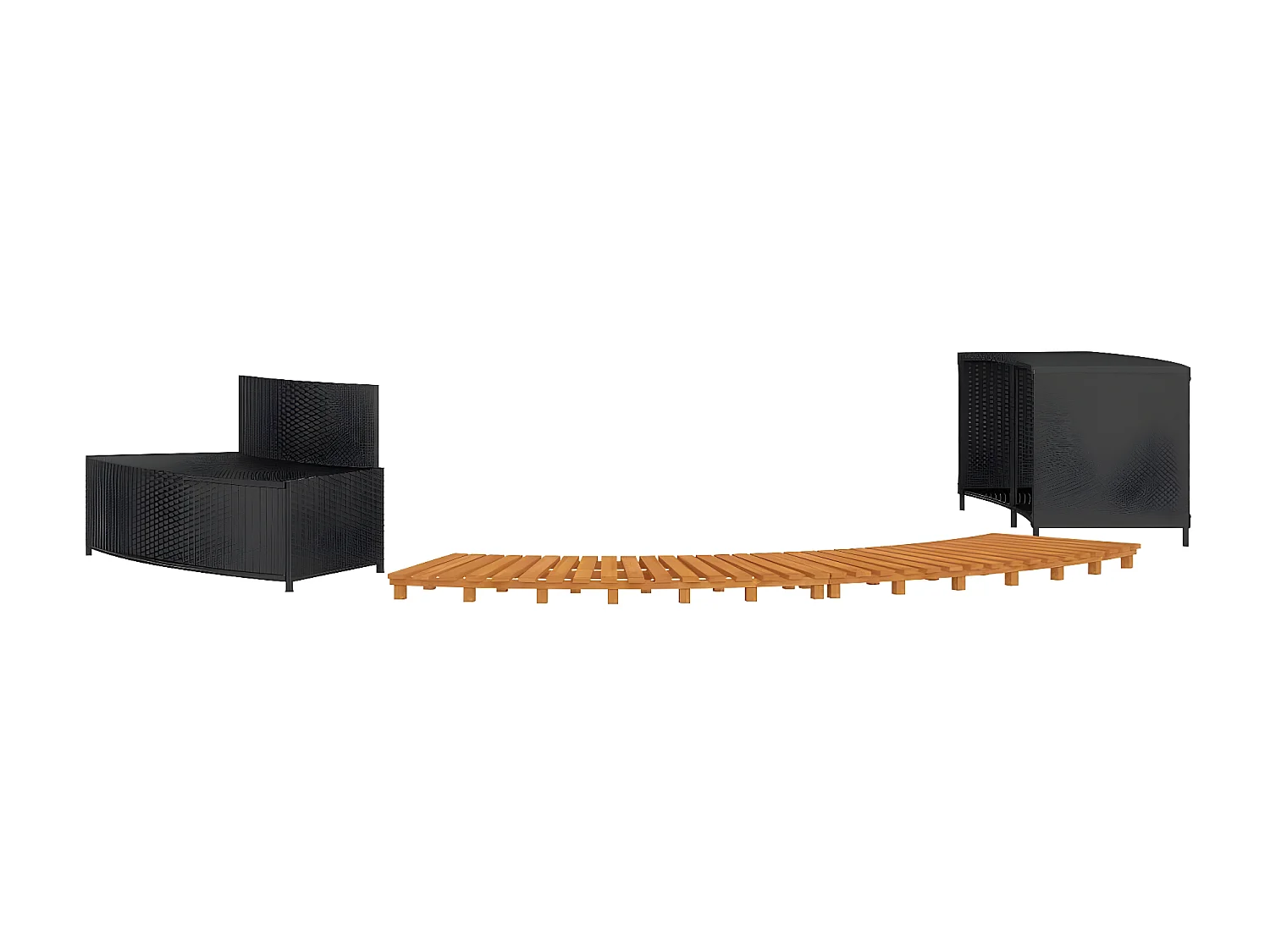 Maison Exclusive Bordo per Spa Nero in Polyrattan e Legno Massello di Acacia