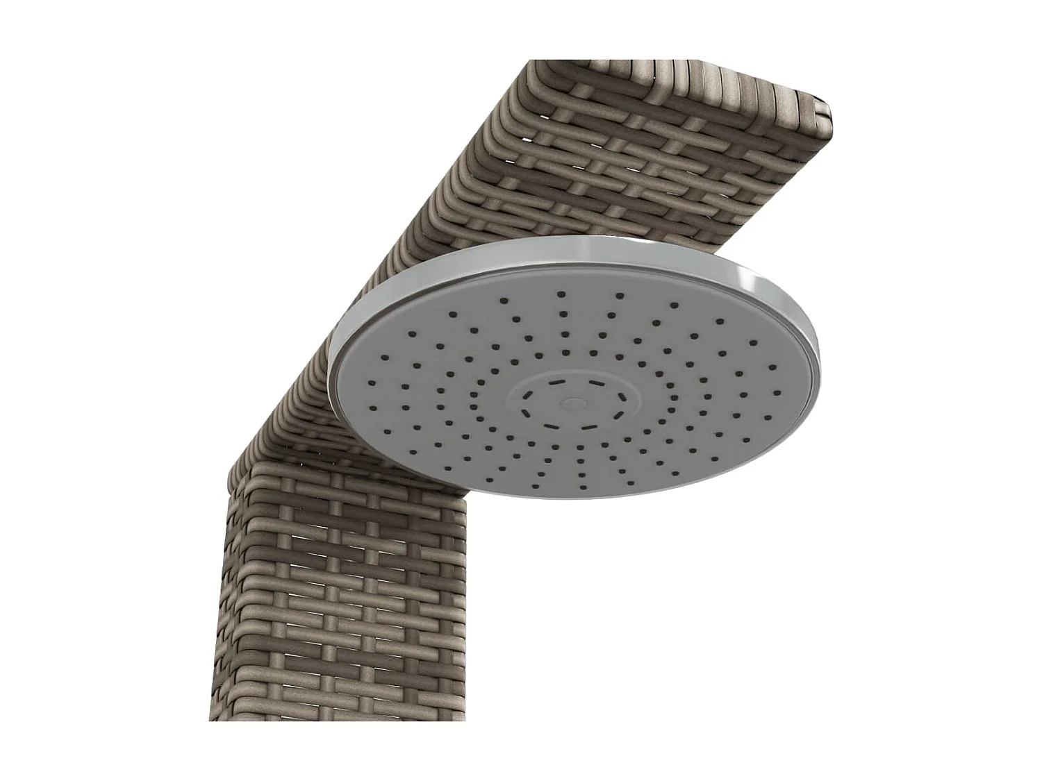 Tolentino  Doccia da Esterno Grigia 50x55x224 cm Polyrattan e Legno Acacia