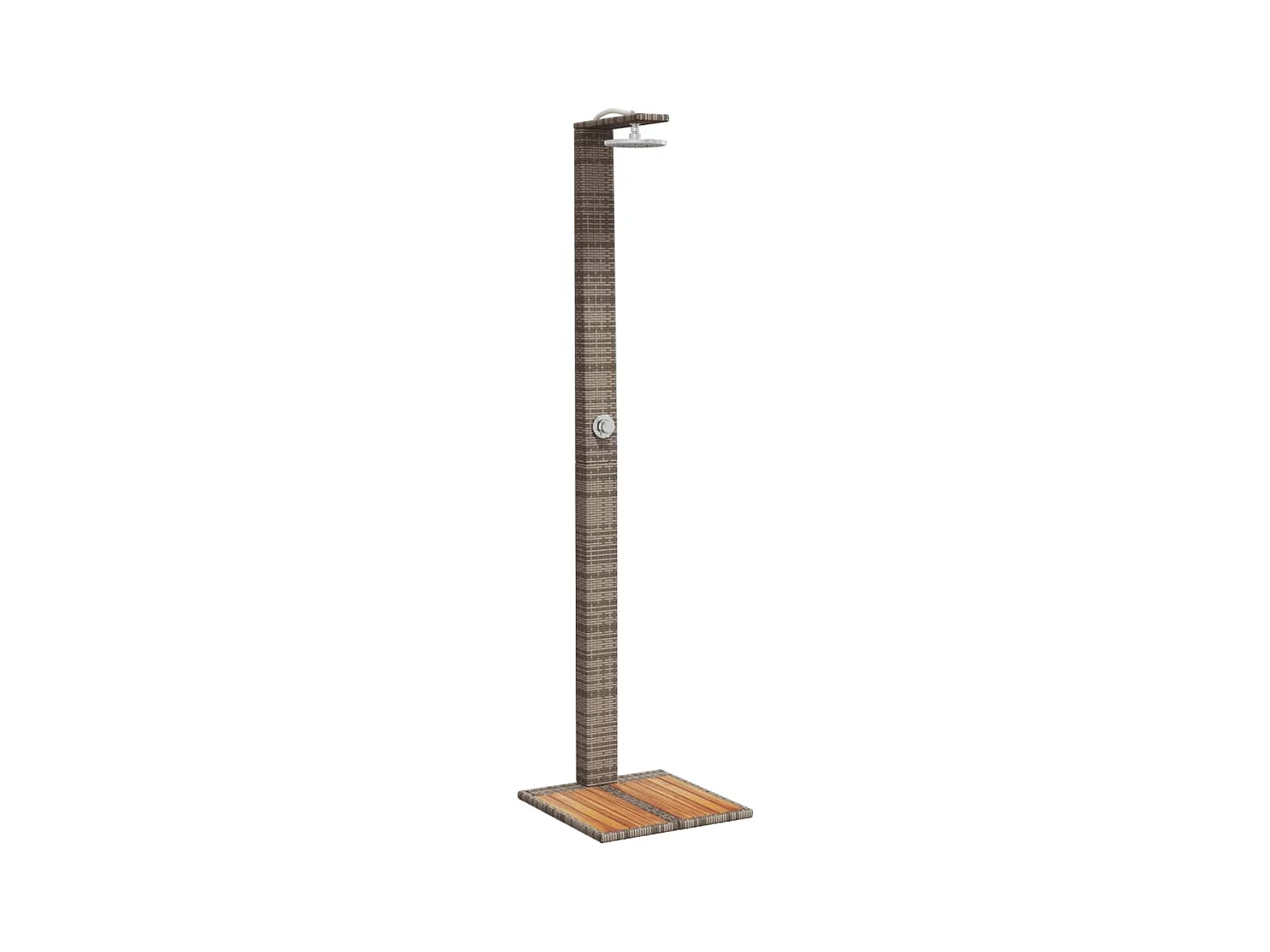 Prolenta Premium -  Gartendusche Grau 50x55x224 cm Poly Rattan und Akazienholz