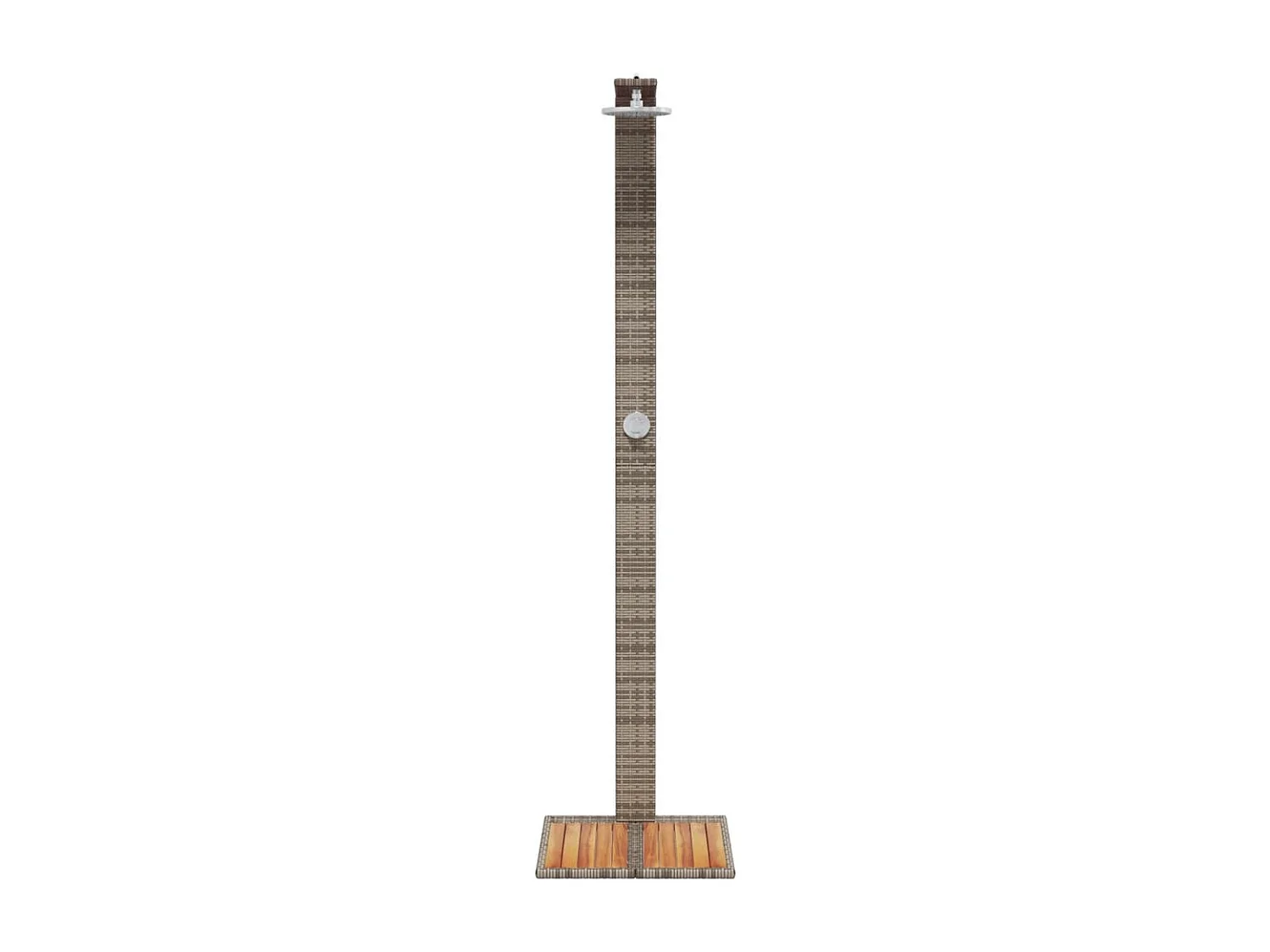 Tolentino  Douche d'extérieur gris 50x55x224 cm résine tressée bois acacia