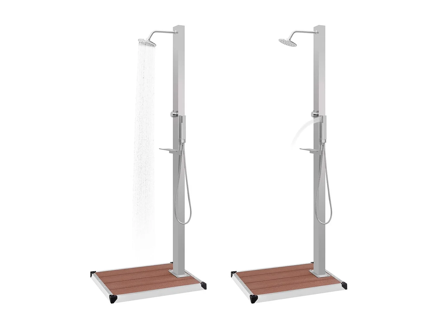 Jacques-Théodore  Douche d'extérieur avec receveur de douche WPC Acier inoxydable