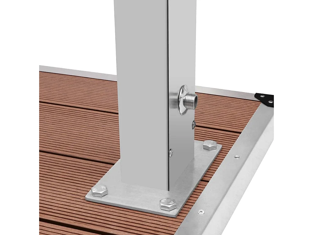 Jacques-Théodore  Douche d'extérieur avec receveur de douche WPC Acier inoxydable