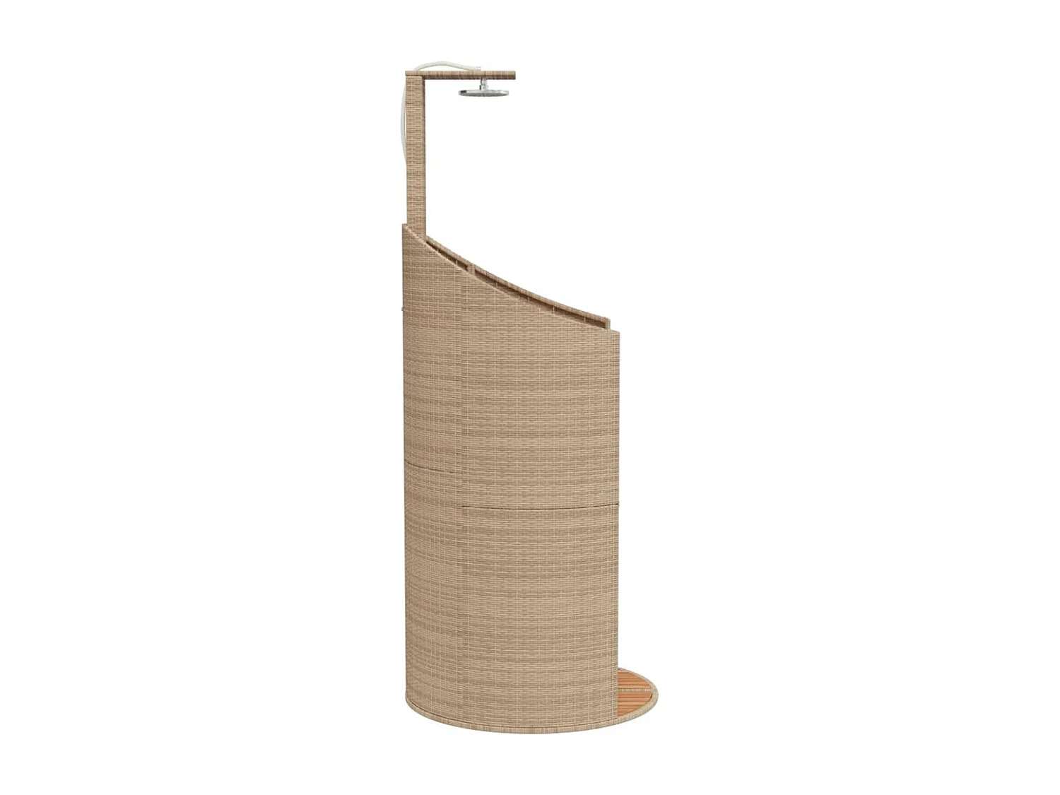Corinth  Gartendusche Beige 100x100x241,5 cm Poly Rattan Akazienholz