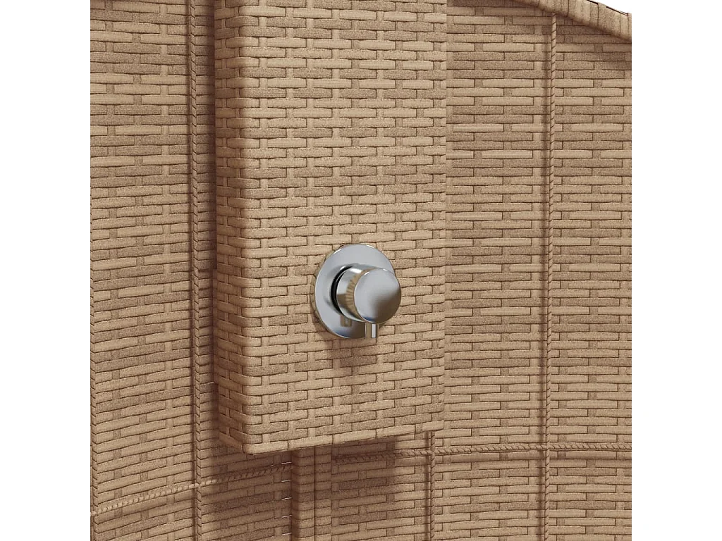 Corinth  Gartendusche Beige 100x100x241,5 cm Poly Rattan Akazienholz