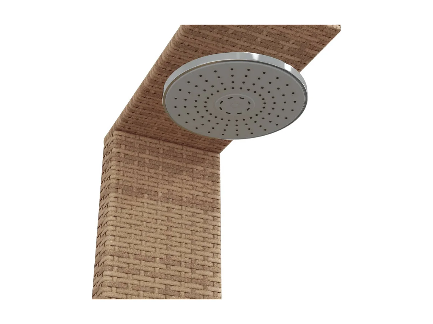 Corinth  Gartendusche Beige 100x100x241,5 cm Poly Rattan Akazienholz