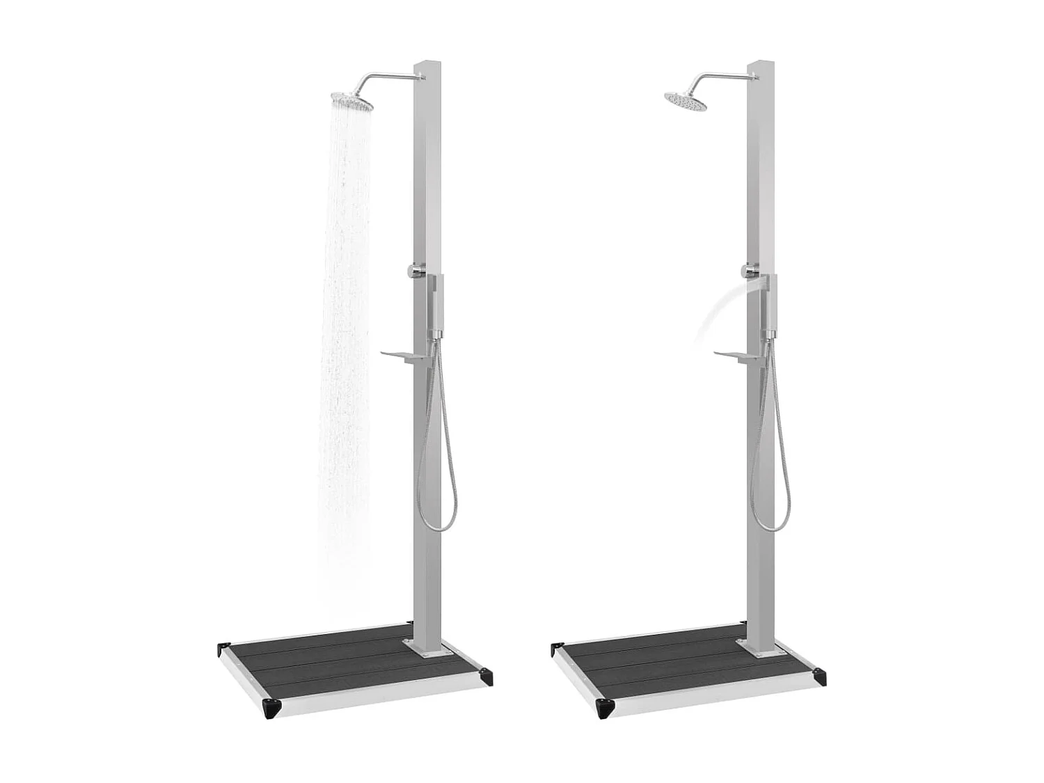 Jacques-Théodore  Douche d'extérieur avec receveur de douche WPC Acier inoxydable