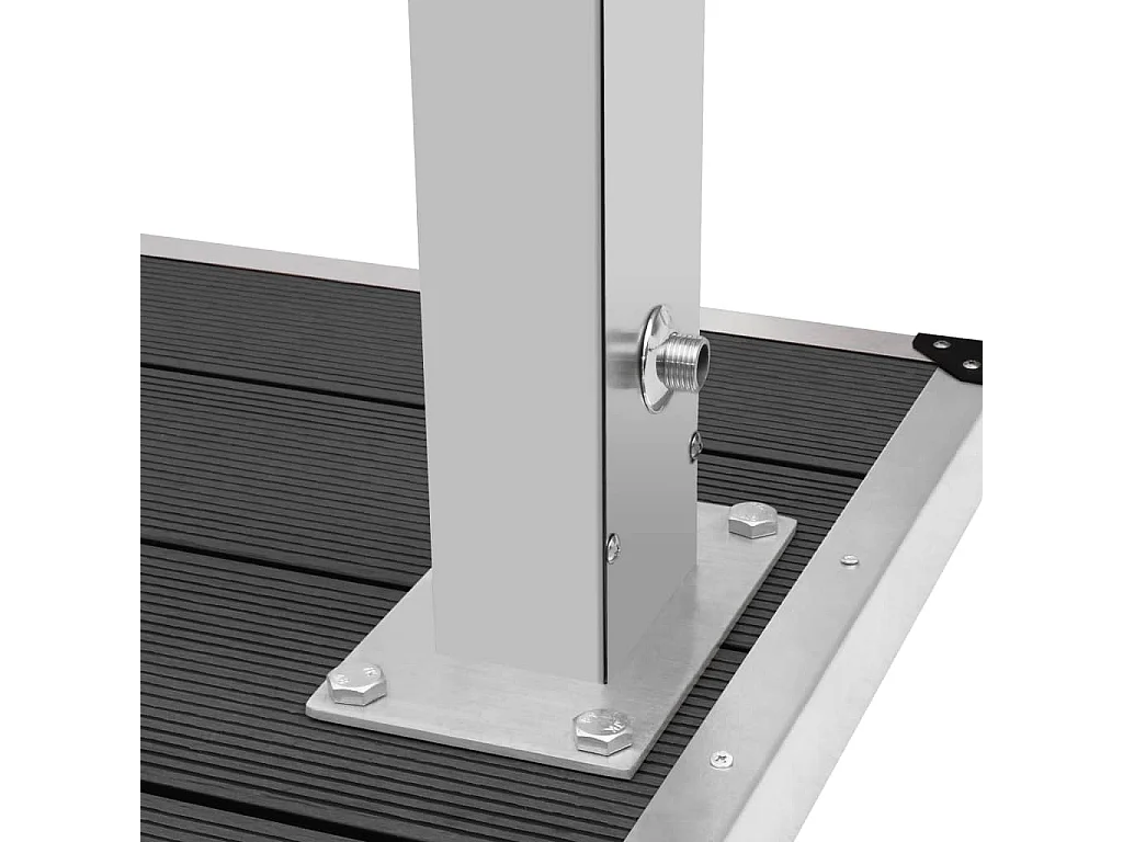 Jacques-Théodore  Douche d'extérieur avec receveur de douche WPC Acier inoxydable