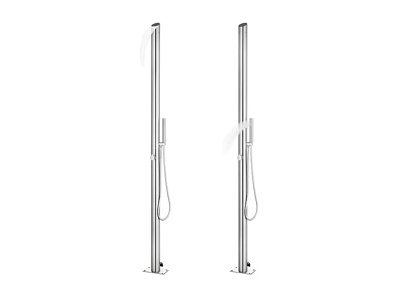 Parlin  Gartendusche mit Brauner Bodenplatte 225 cm Edelstahl