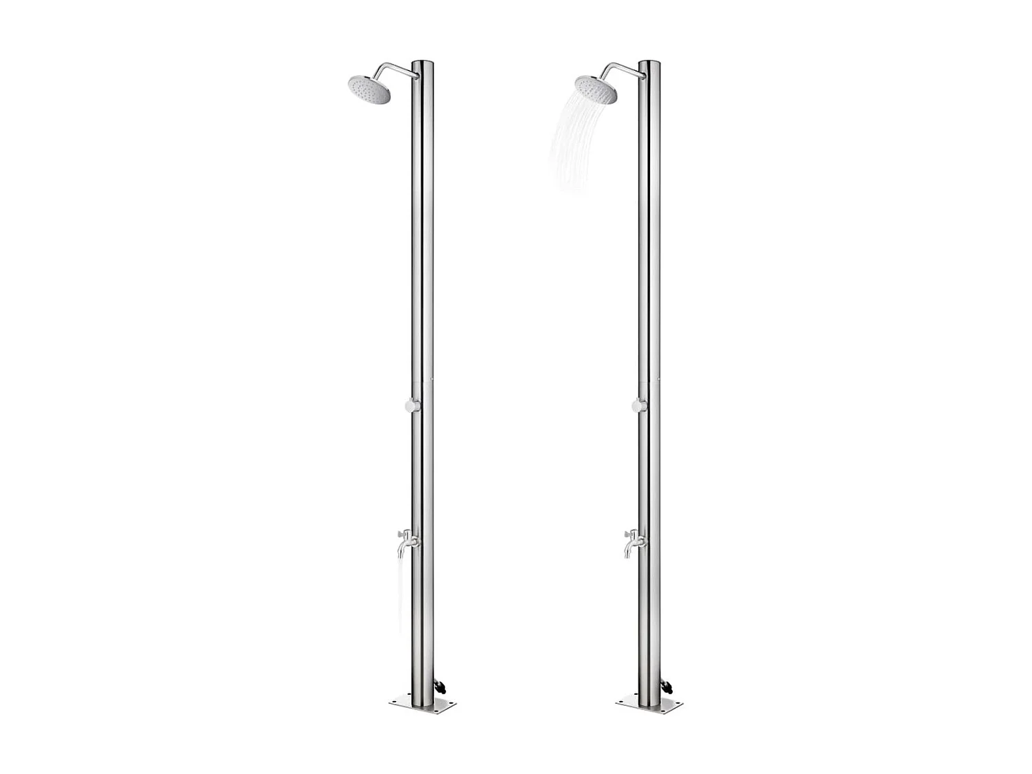 Fylmar  Ducha de jardín con base marrón 220 cm acero inoxidable