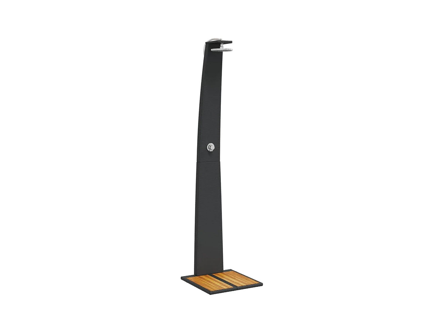 Prolenta Premium -  Douche d'extérieur noir 55x60x224 cm résine tressée bois acacia