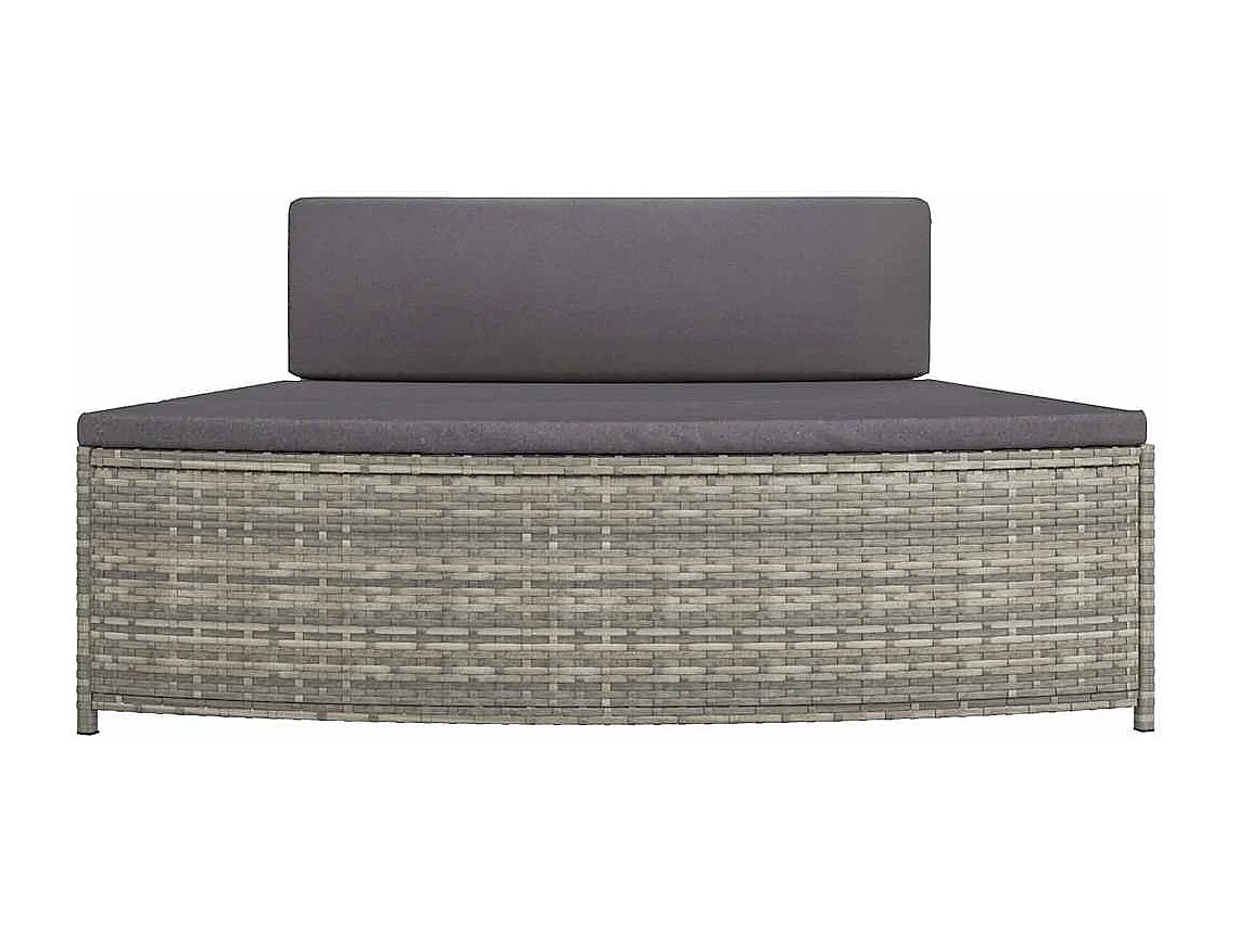 Izegem  Wrlpool-Bänke mit Auflagen 2 Stk. Grau Poly Rattan