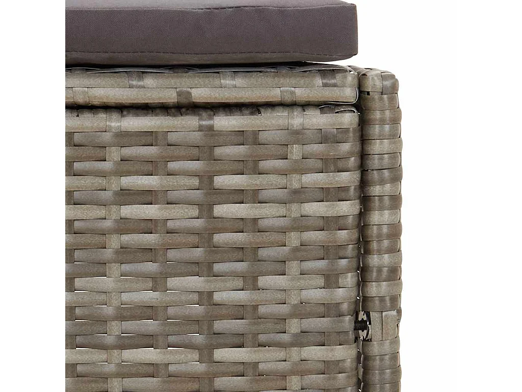 Izegem  Wrlpool-Bänke mit Auflagen 2 Stk. Grau Poly Rattan