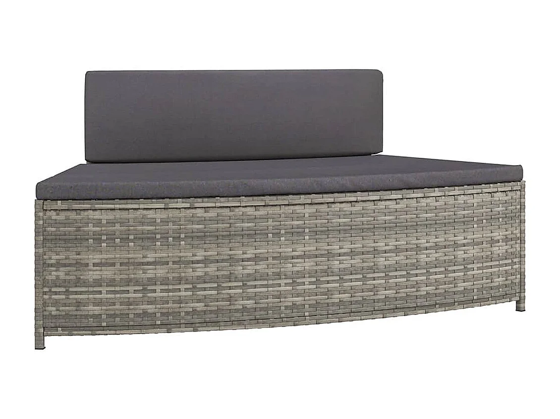 Izegem  Spa-bankjes met kussens 2 st poly rattan grijs