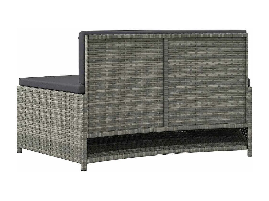 Izegem  Spa-bankjes met kussens 2 st poly rattan grijs