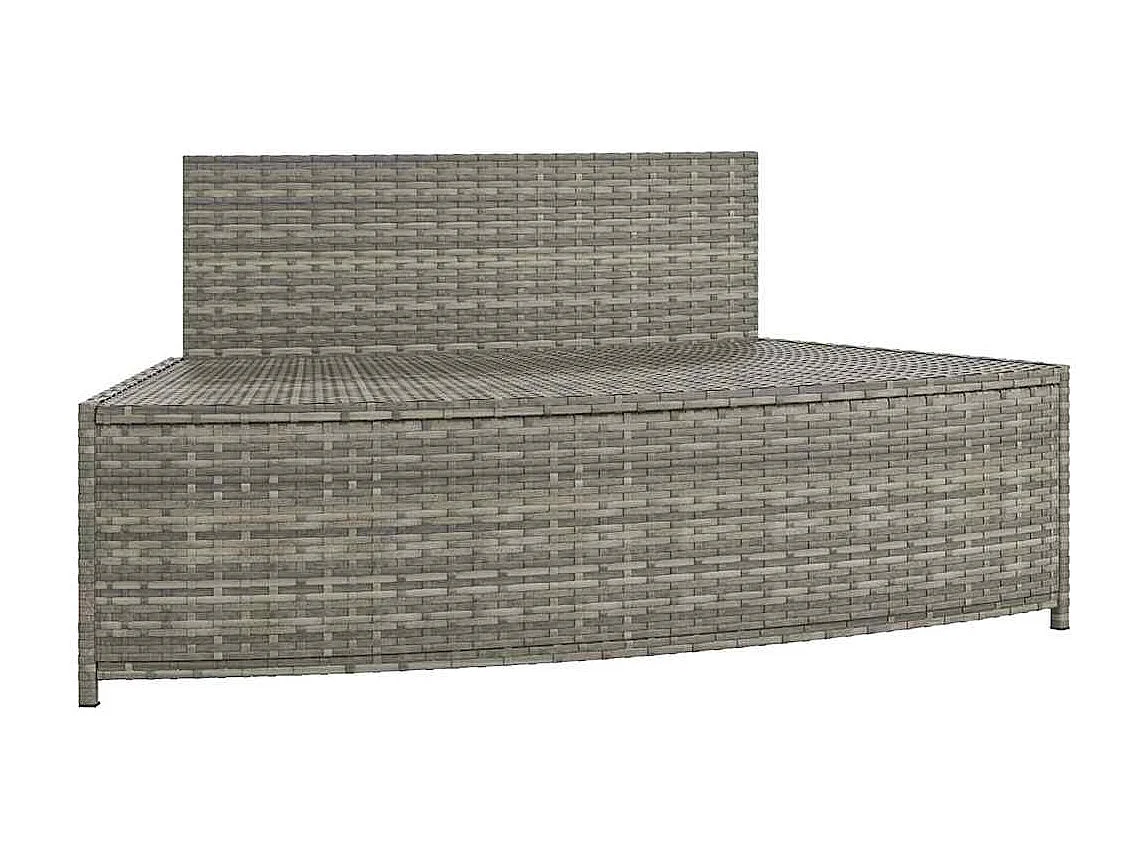 Izegem  Spa-bankjes met kussens 2 st poly rattan grijs