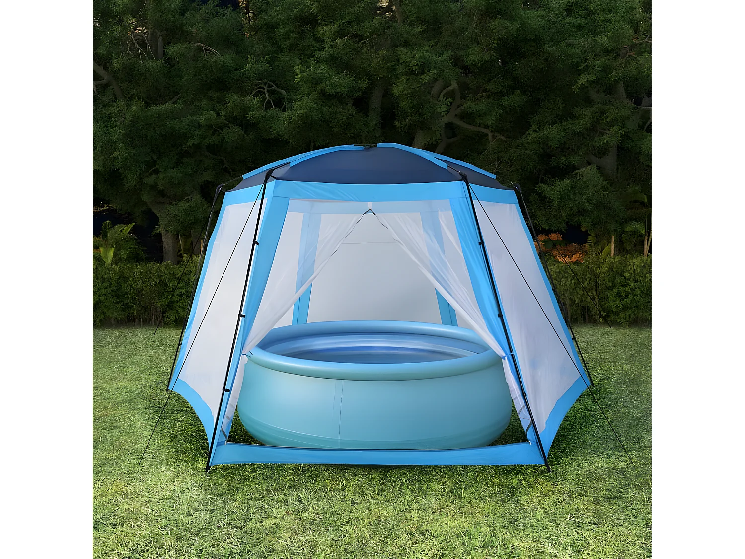 Prolenta Premium - Pool-Zelt 590x520x250 cm Blau