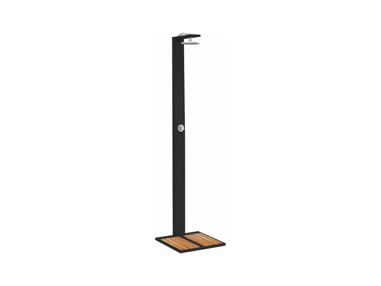 Tolentino  Douche d'extérieur noir 50x55x224 cm résine tressée bois acacia