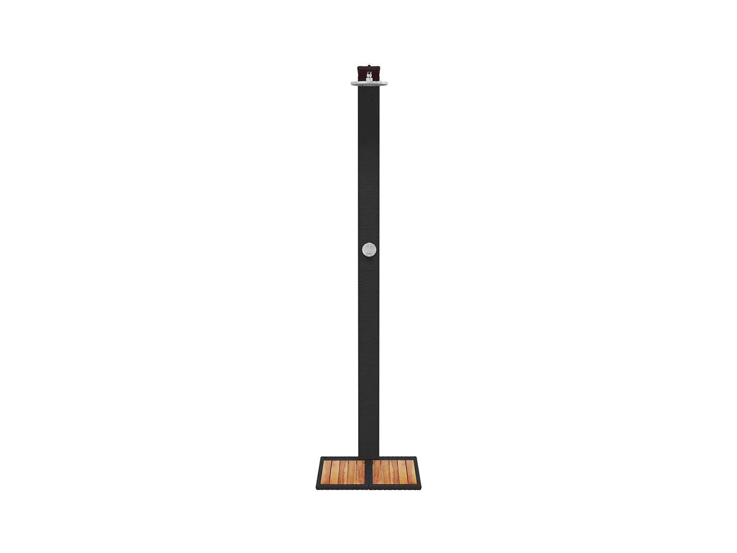 Tolentino  Douche d'extérieur noir 50x55x224 cm résine tressée bois acacia