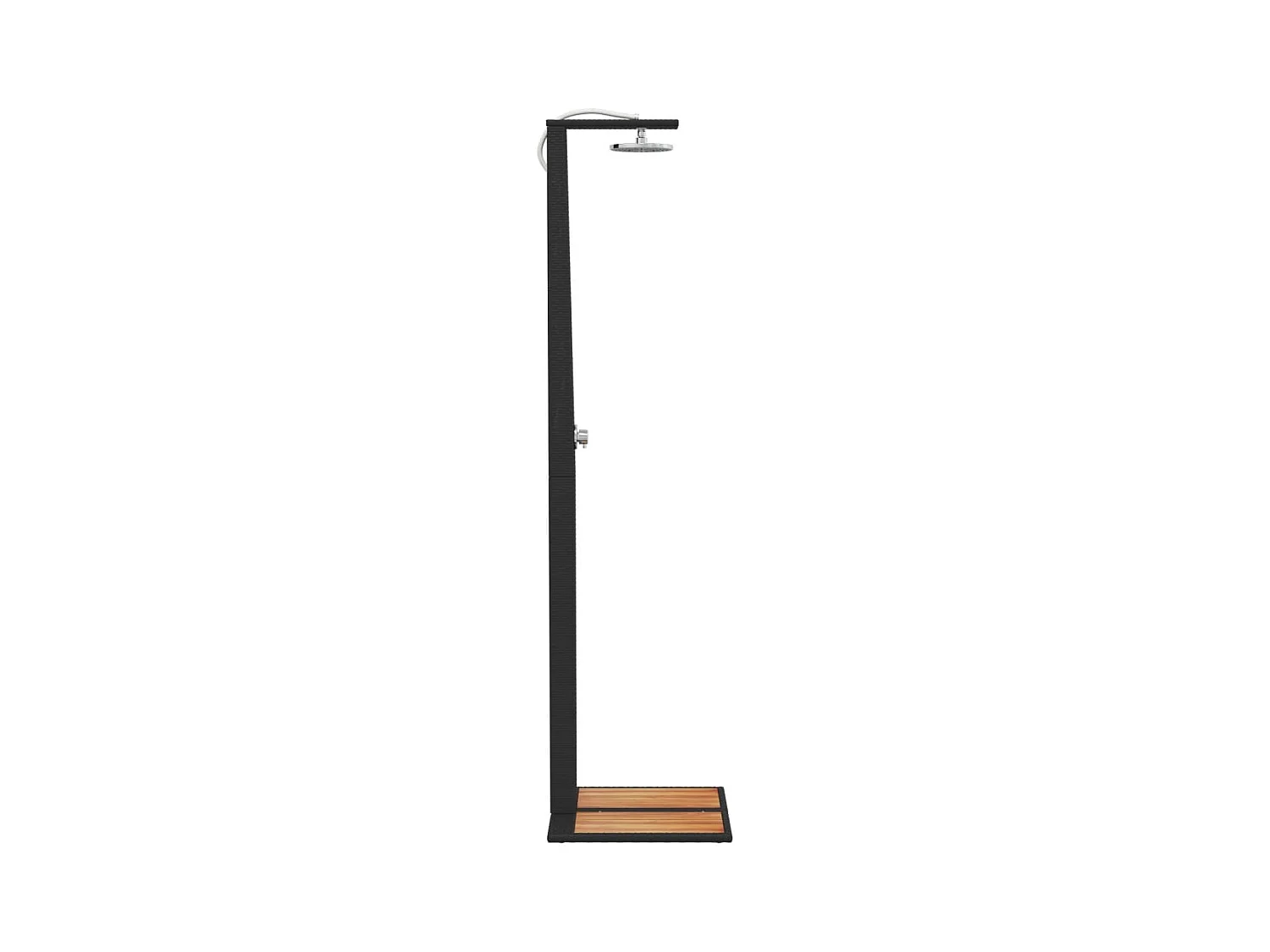 Tolentino  Douche d'extérieur noir 50x55x224 cm résine tressée bois acacia