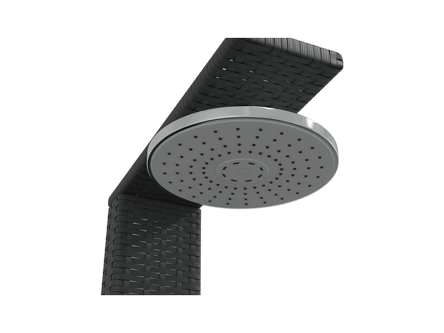 Tolentino  Douche d'extérieur noir 50x55x224 cm résine tressée bois acacia