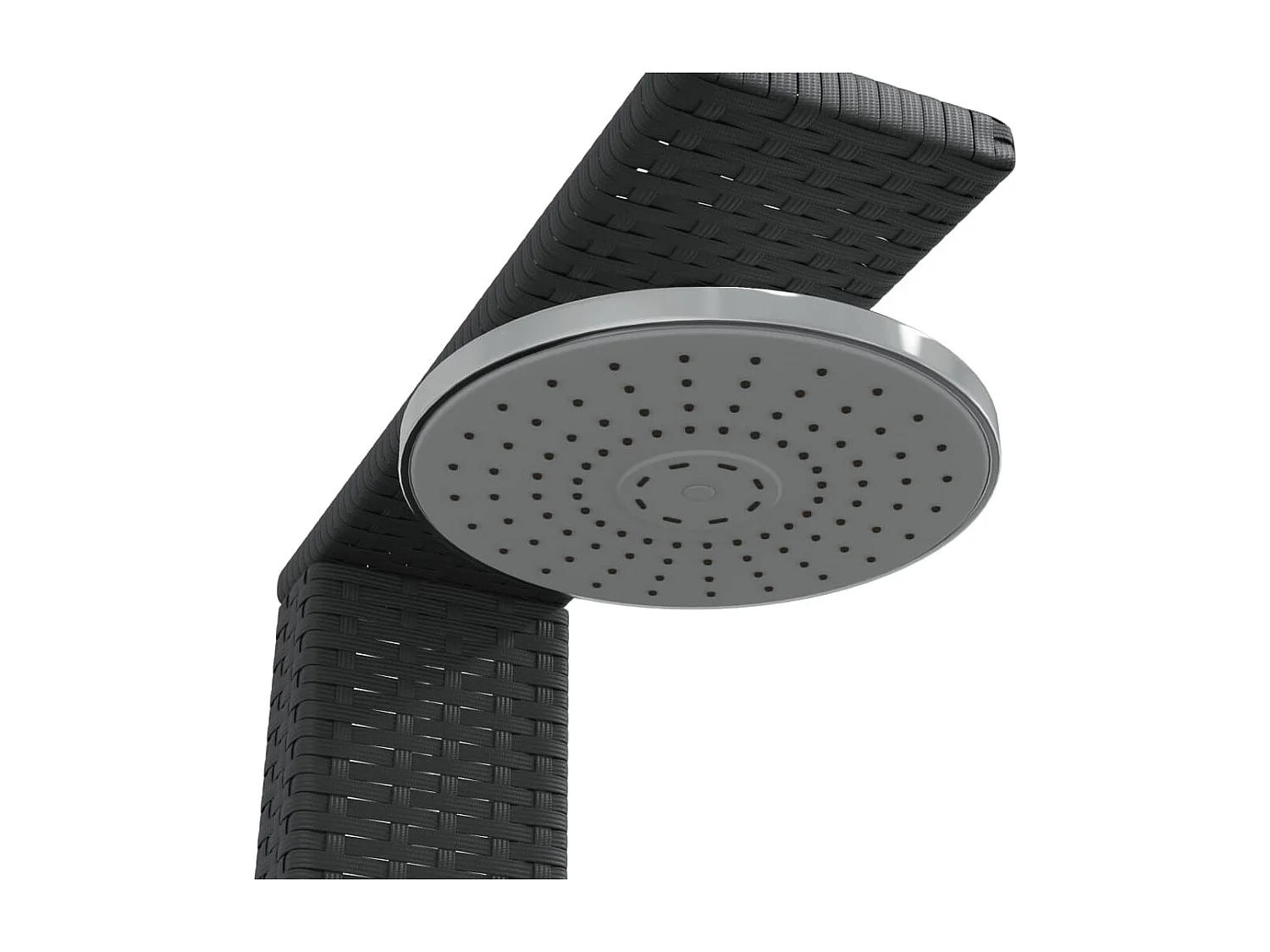 Tolentino  Douche d'extérieur noir 50x55x224 cm résine tressée bois acacia