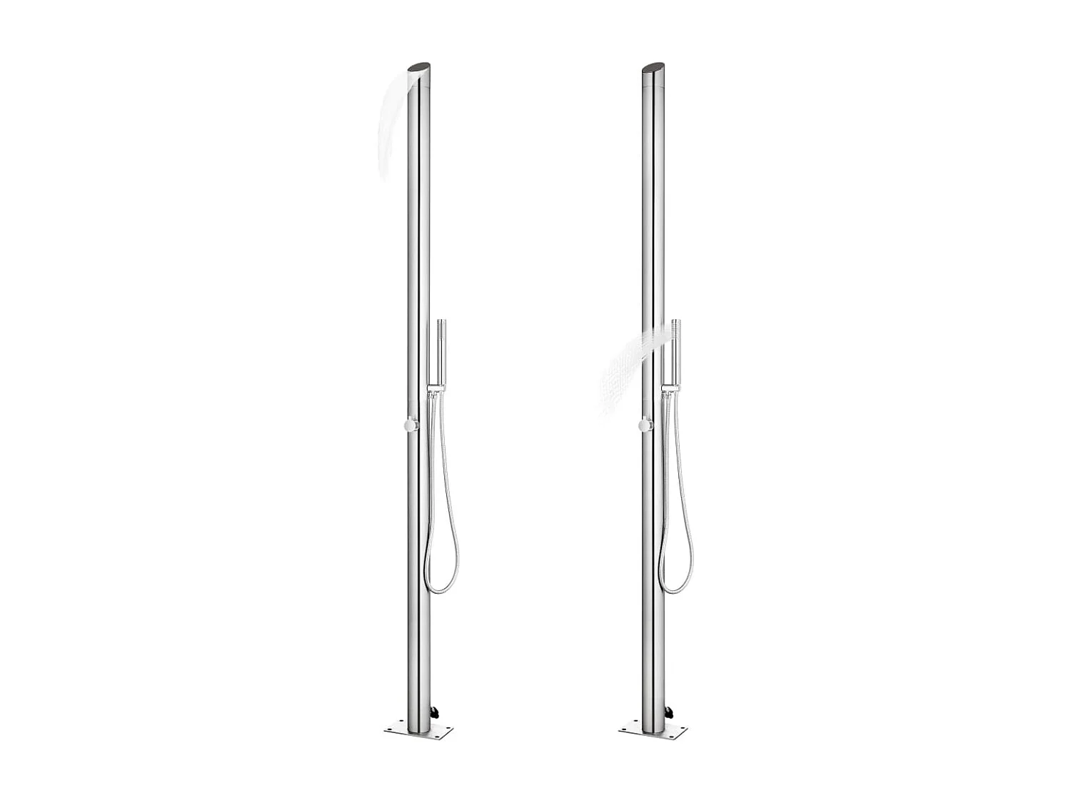 Parlin  Douche de jardin avec base marron 225 cm Acier inoxydable