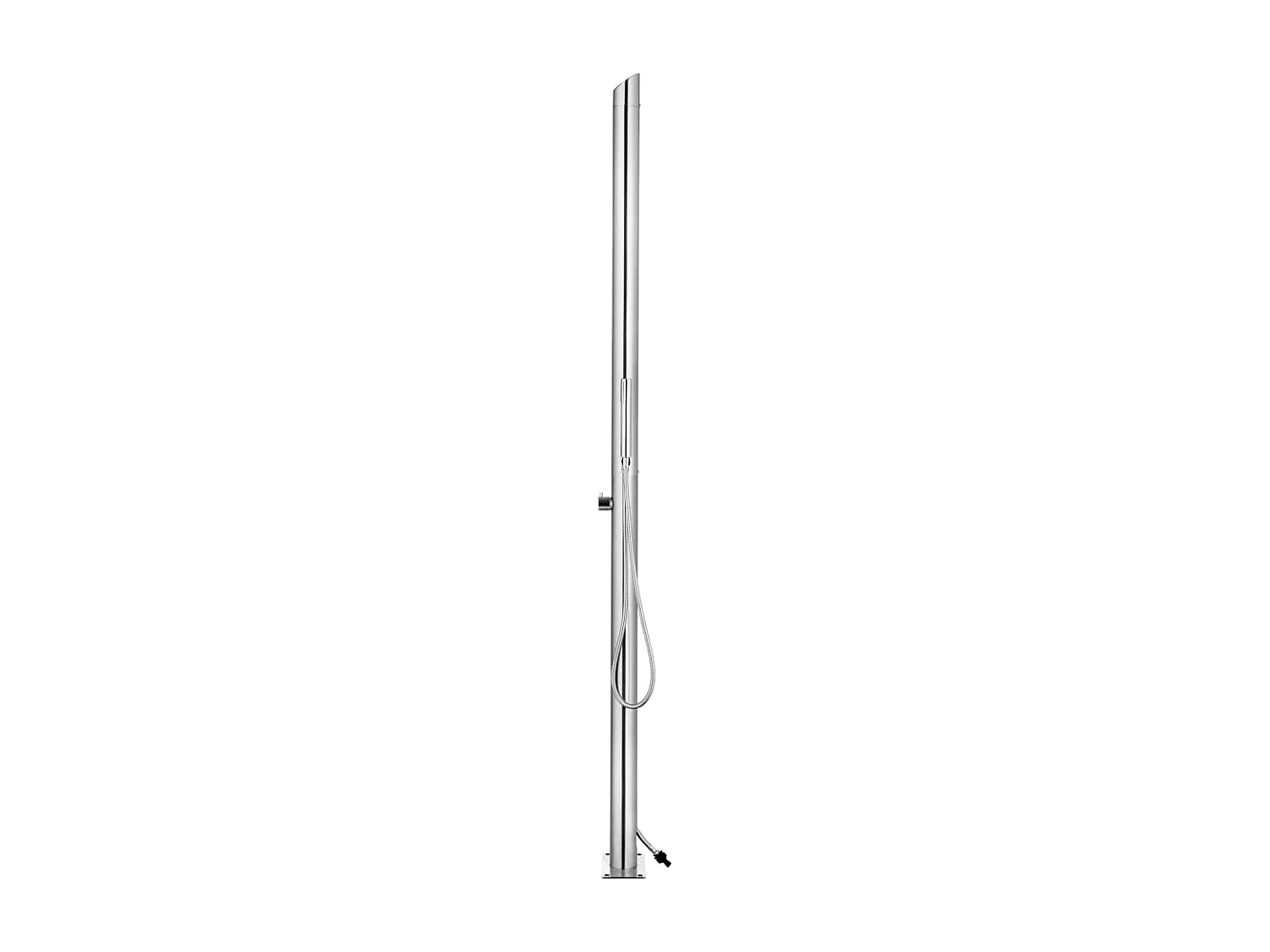Parlin  Douche de jardin avec base marron 225 cm Acier inoxydable