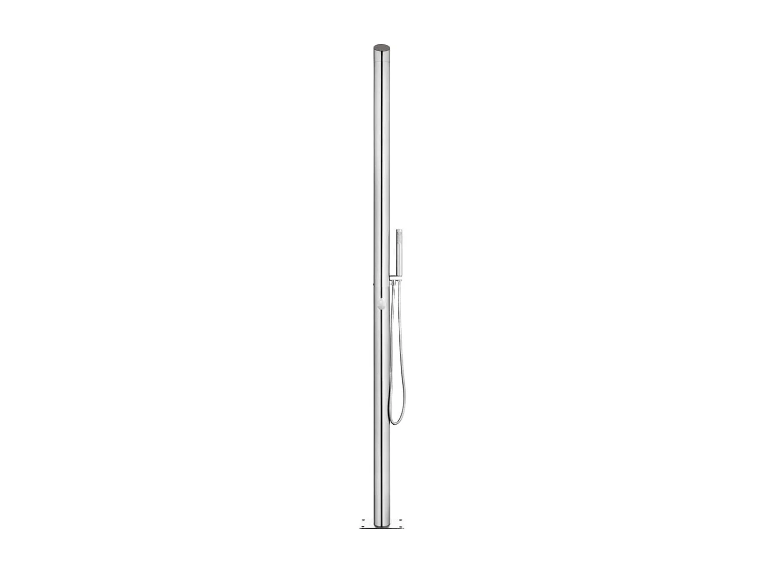 Parlin  Douche de jardin avec base marron 225 cm Acier inoxydable