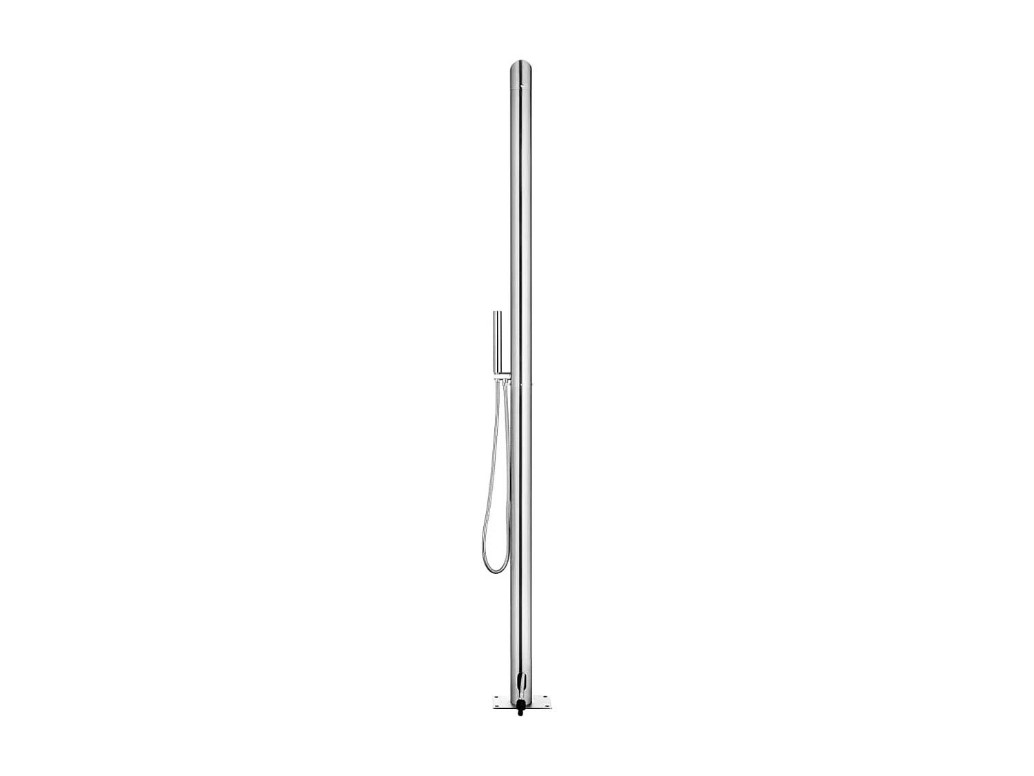 Parlin  Douche de jardin avec base marron 225 cm Acier inoxydable