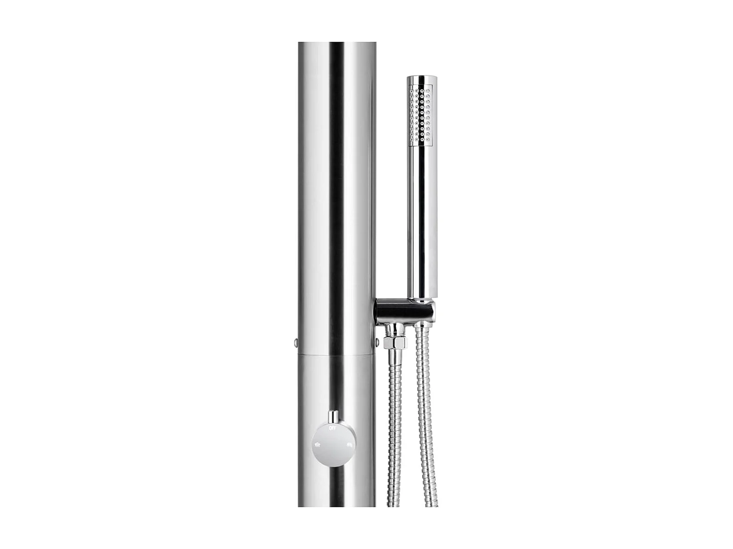 Parlin  Douche de jardin avec base marron 225 cm Acier inoxydable
