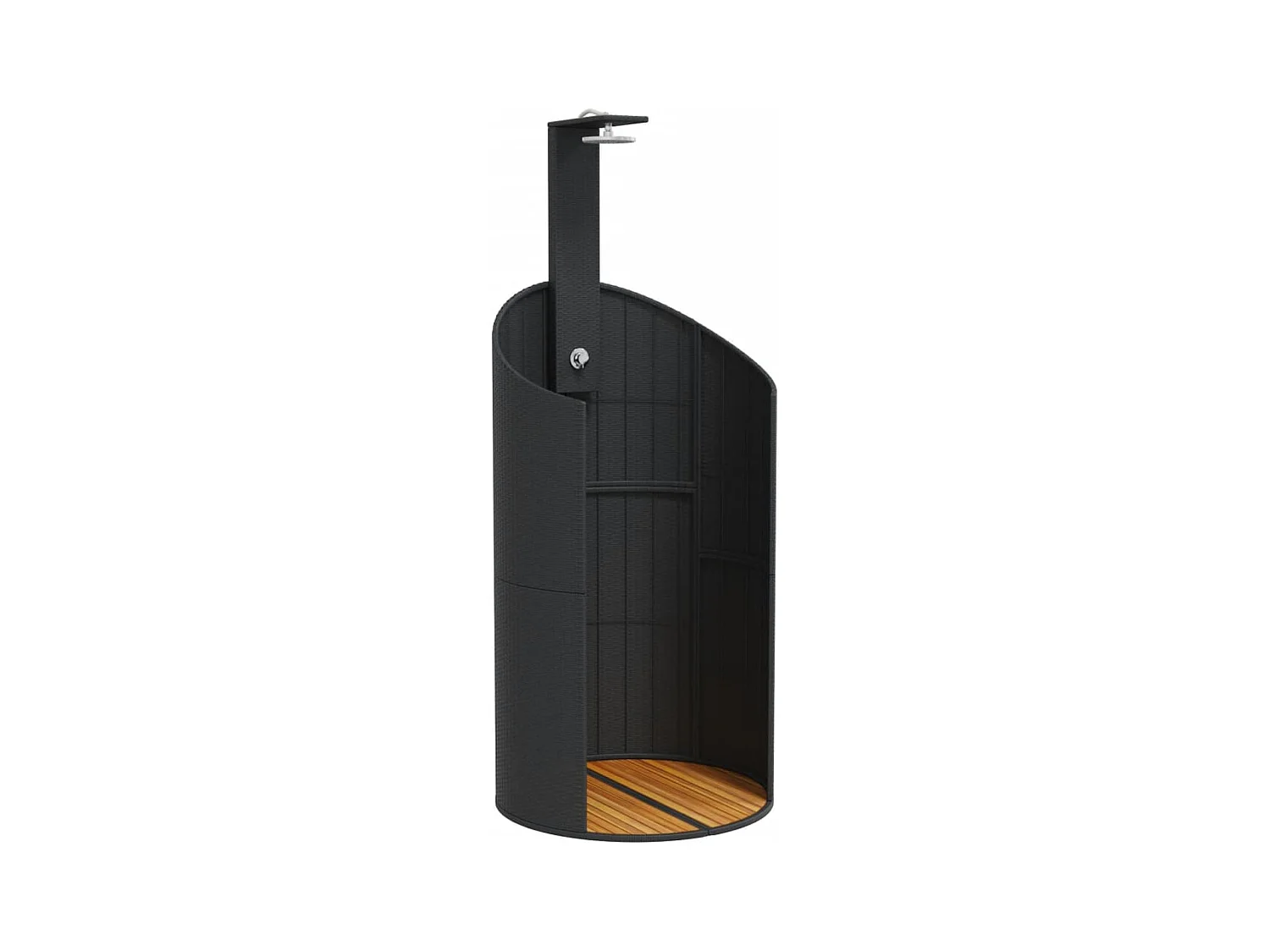 Prolenta Premium -  Douche d'extérieur noir 100x100x241,5 cm poly rotin bois acacia