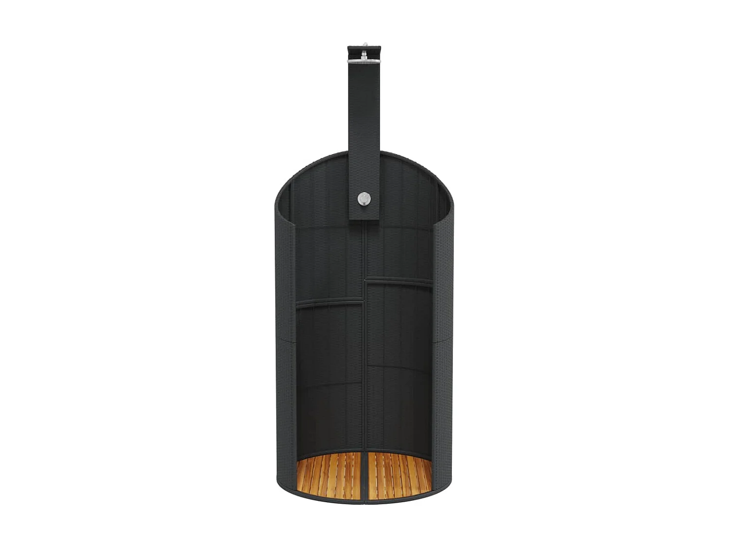 Corinth  Douche d'extérieur noir 100x100x241,5 cm poly rotin bois acacia