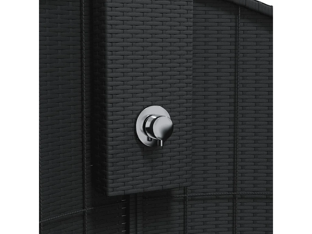 Corinth  Douche d'extérieur noir 100x100x241,5 cm poly rotin bois acacia