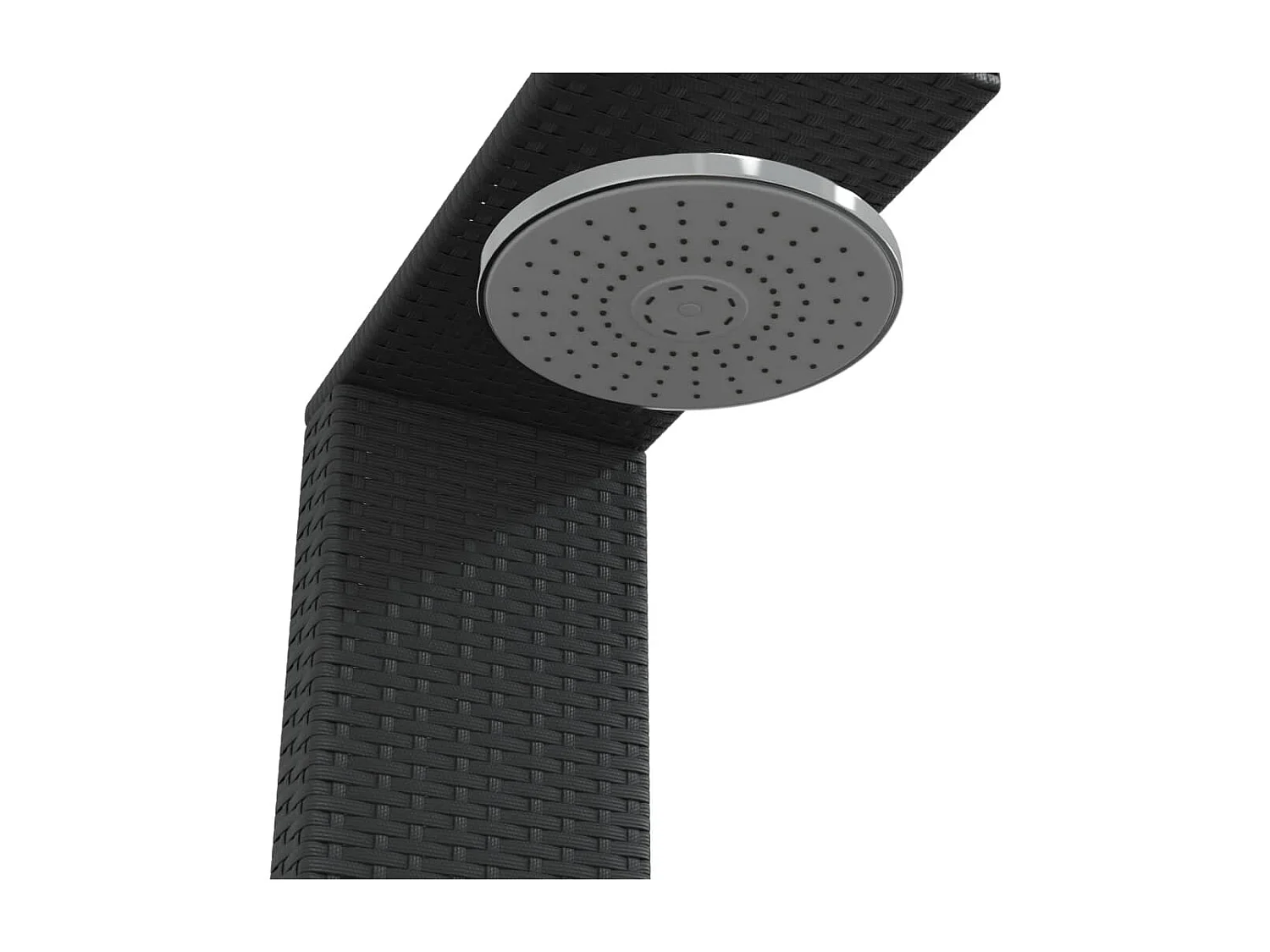 Corinth  Douche d'extérieur noir 100x100x241,5 cm poly rotin bois acacia