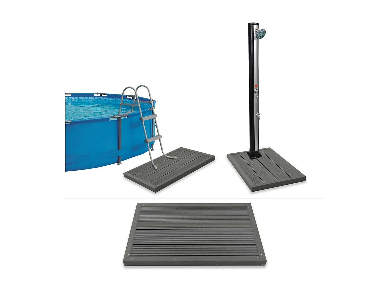 Fouad  Panel de suelo para ducha solar escalera piscina WPC