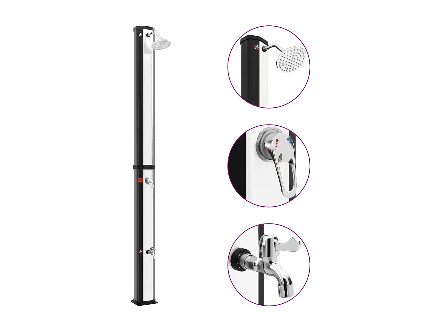 Sophie-Emmanuelle  Douche solaire d'extérieur avec pomme de douche et robinet 35 L