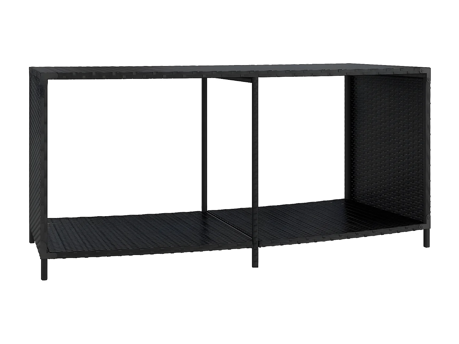 Prolenta Premium - Outdoor-Regale 2 Stk. Schwarz Poly Rattan