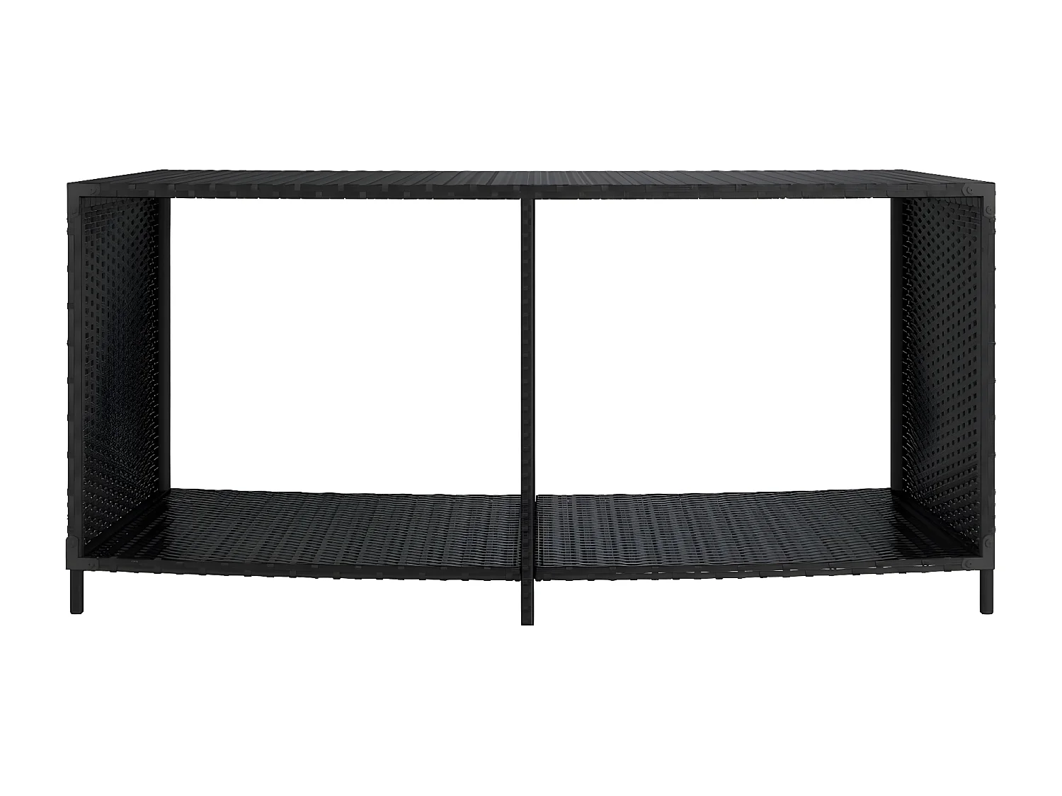 Prolenta Premium - Outdoor-Regale 2 Stk. Schwarz Poly Rattan