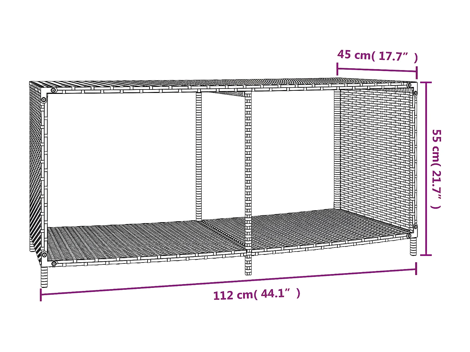 Prolenta Premium - Outdoor-Regale 2 Stk. Schwarz Poly Rattan