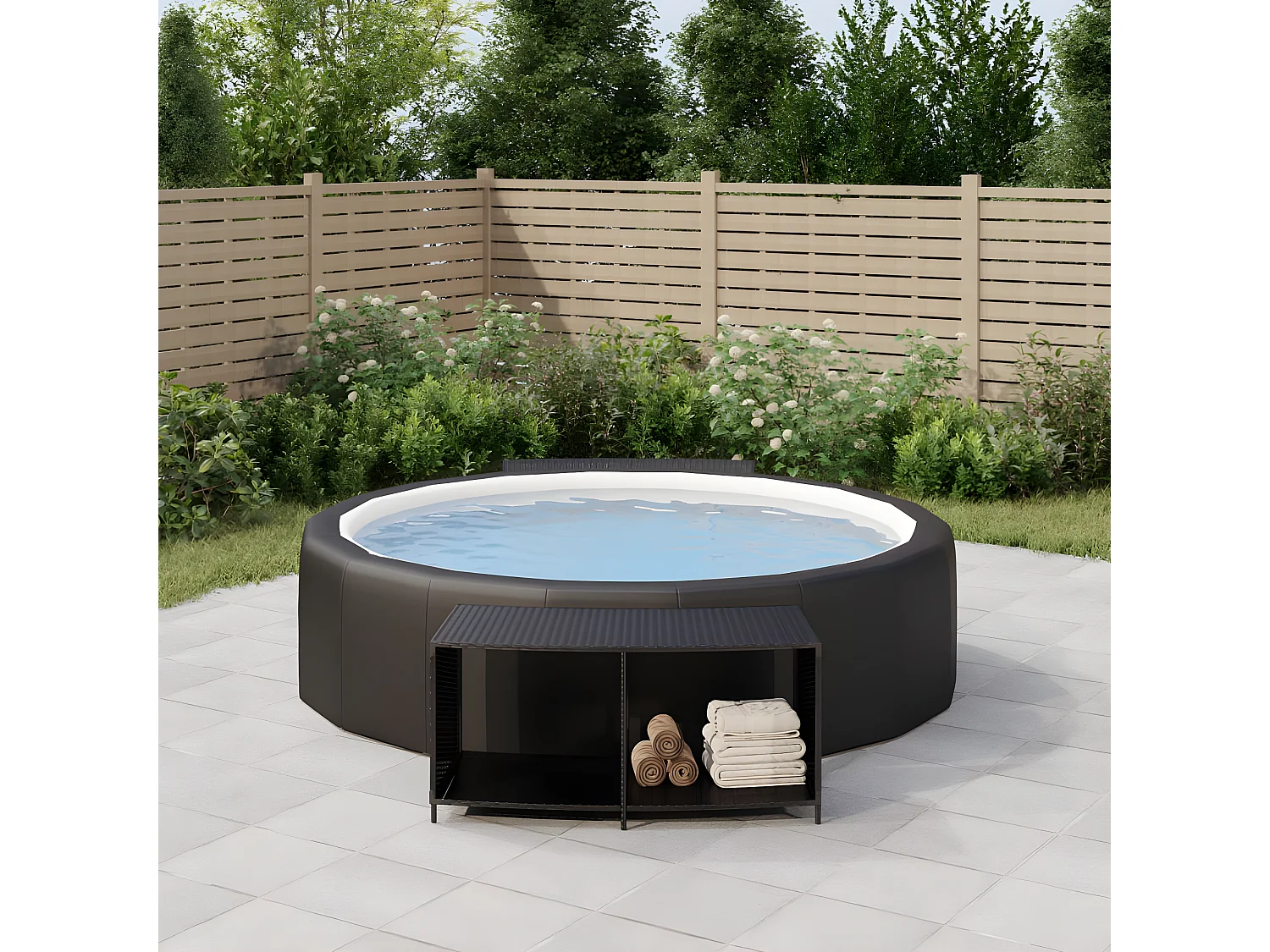 Maison Exclusive Scaffali Portaoggetti 2 pz in Polyrattan Nero