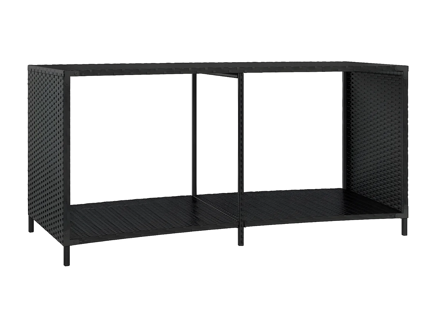 Maison Exclusive Scaffali Portaoggetti 2 pz in Polyrattan Nero