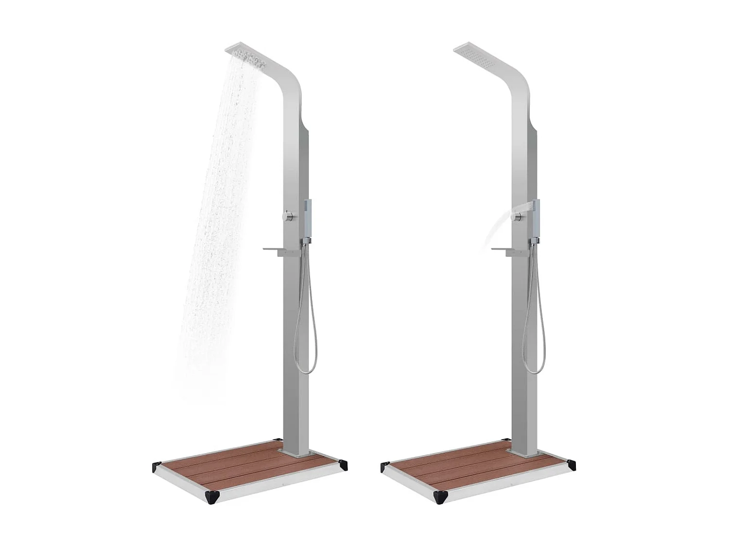 Bethel  Ducha de jardín con plato acero inoxidable y WPC