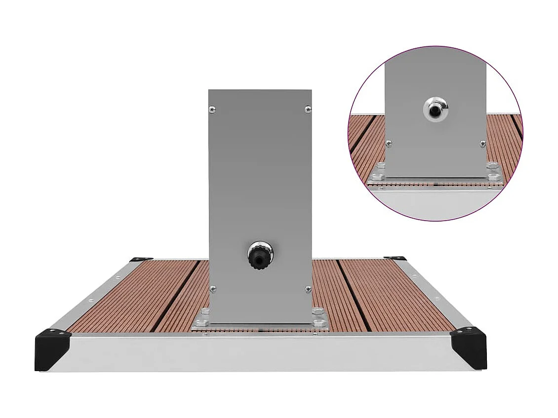 Bethel  Ducha de jardín con plato acero inoxidable y WPC
