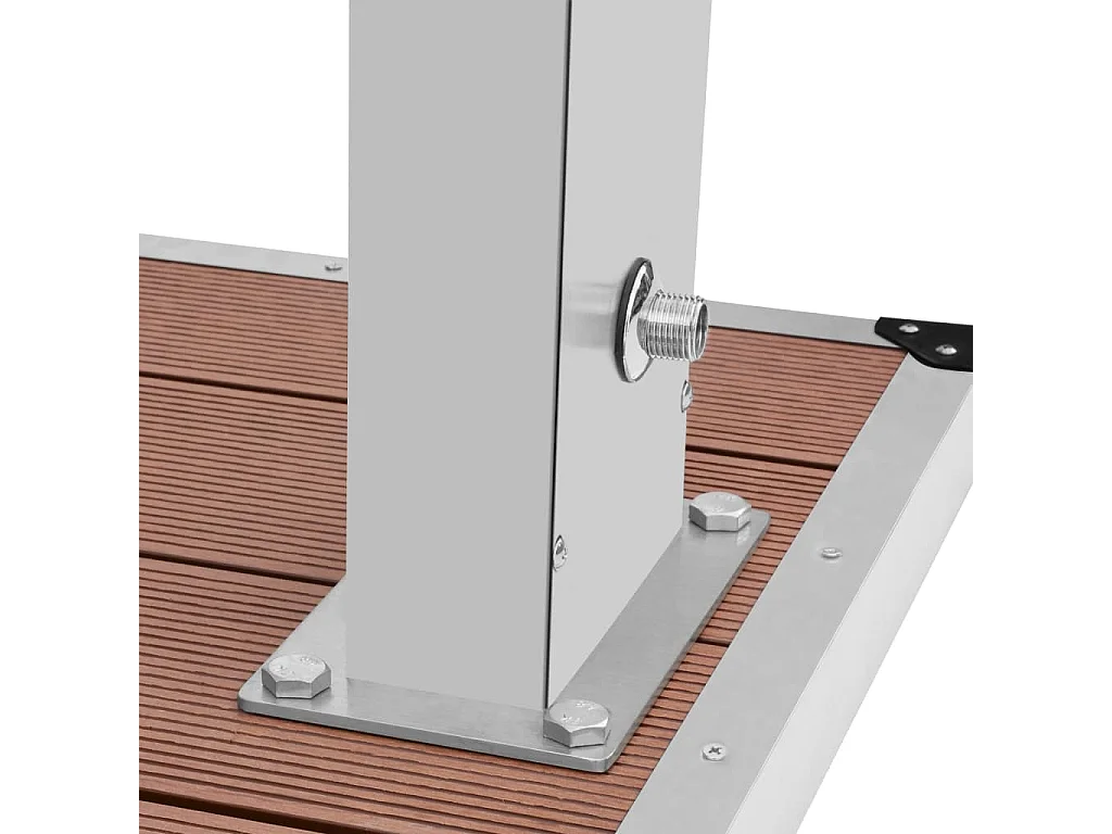 Bethel  Ducha de jardín con plato acero inoxidable y WPC