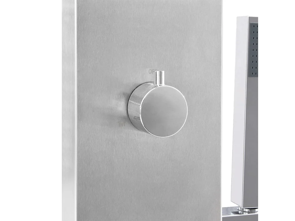 Bethel  Ducha de jardín con plato acero inoxidable y WPC