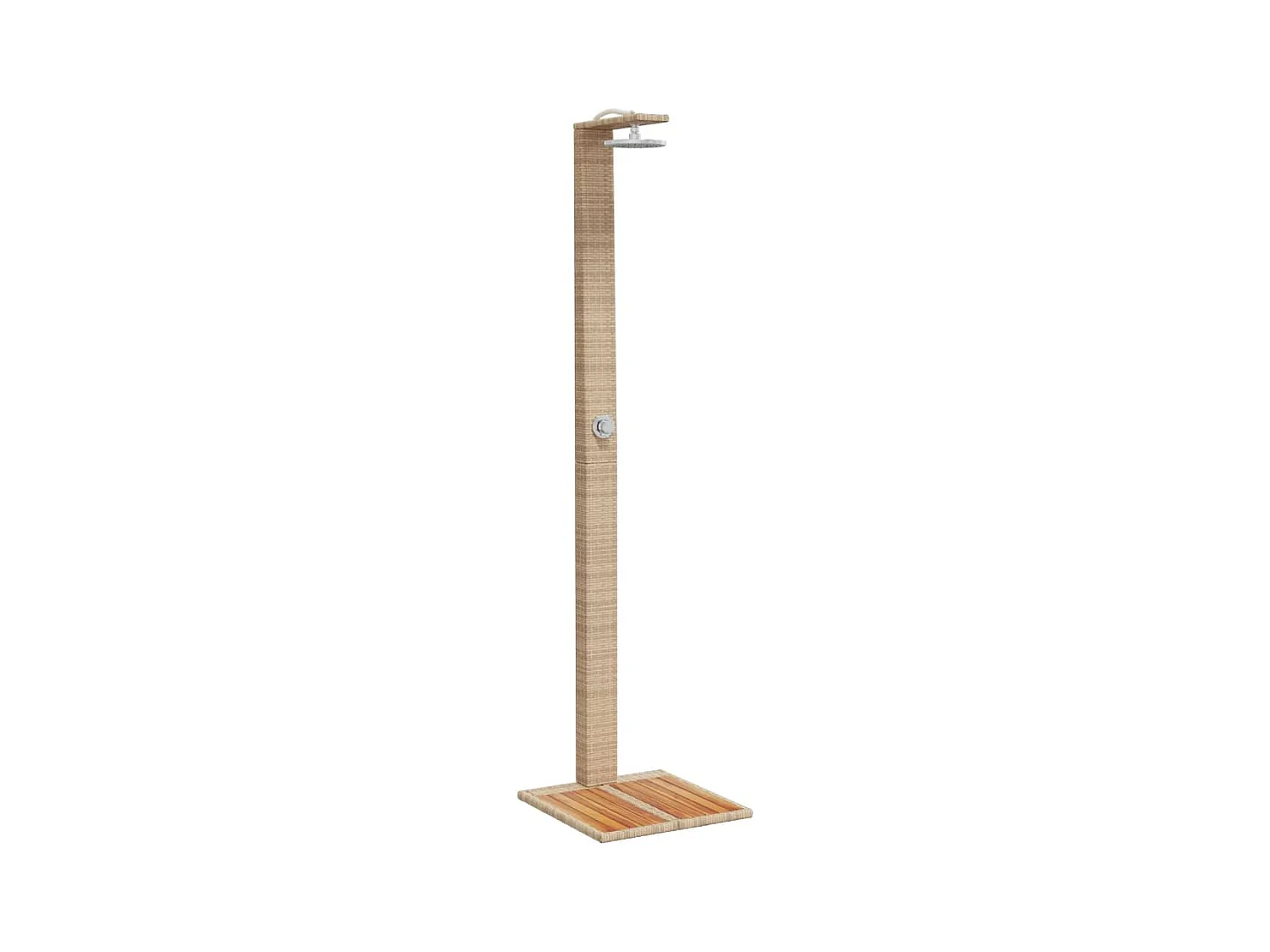 Prolenta Premium -  Douche d'extérieur beige 50x55x224cm résine tressée bois acacia