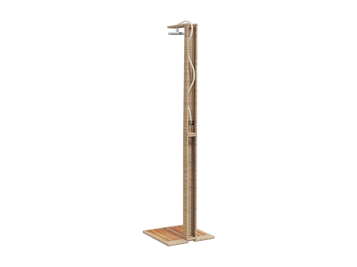 Tolentino  Douche d'extérieur beige 50x55x224cm résine tressée bois acacia